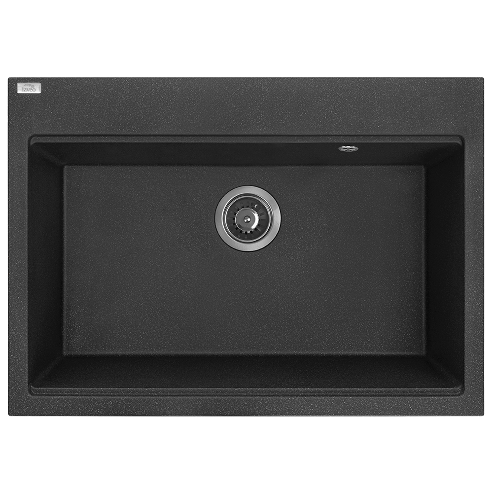 Laveo Tau 70x50 μαύρος συνθετικός νεροχύτης με μία γούρνα SBT_7107-PL