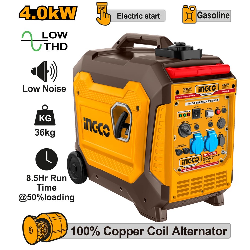 INGCO GEI47506E Γεννήτρια Βαλιτσάκι Inverter 4kW Μέγιστη - Image 2