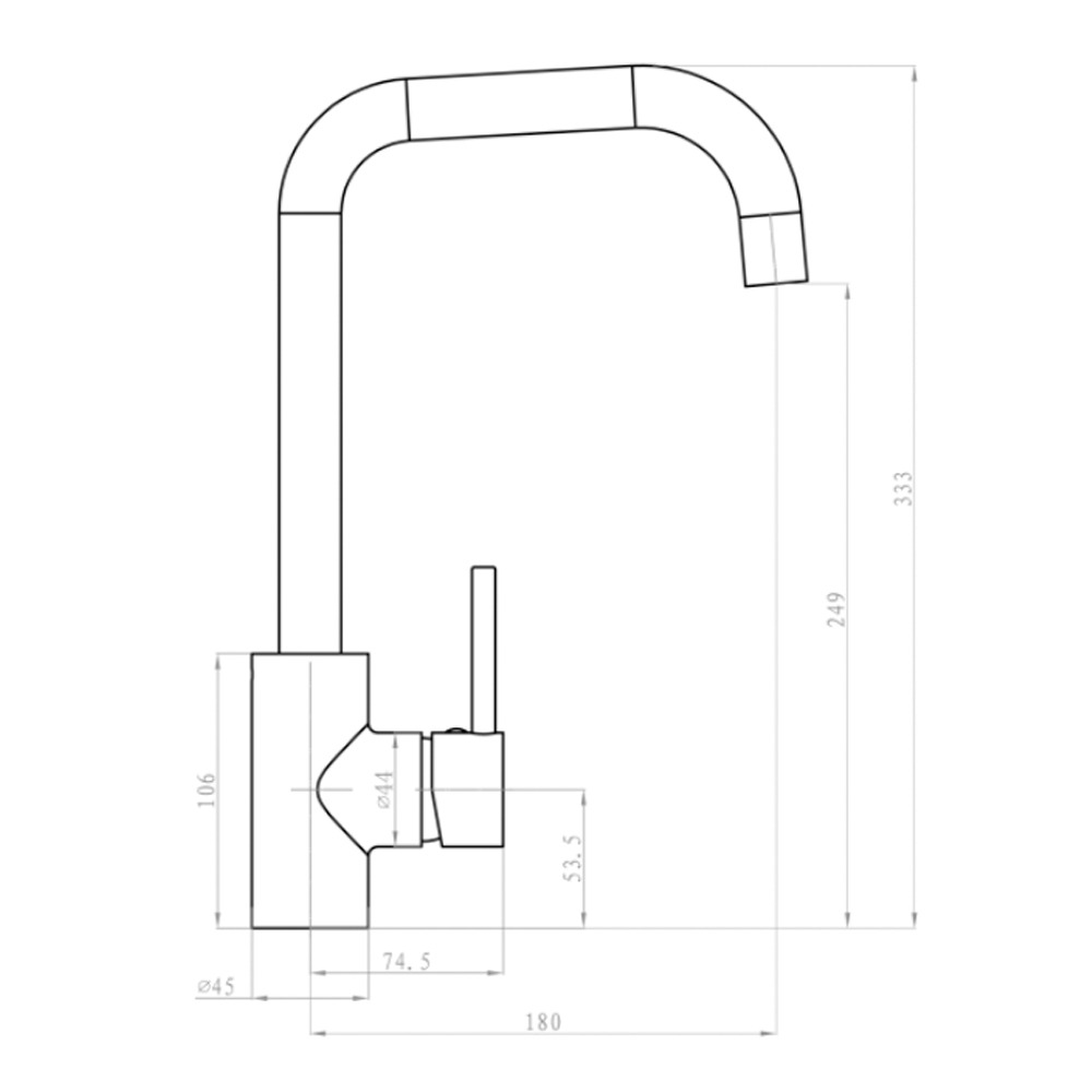 Μπαταρία Κουζίνας Χρωμίου Curva DC - Image 2