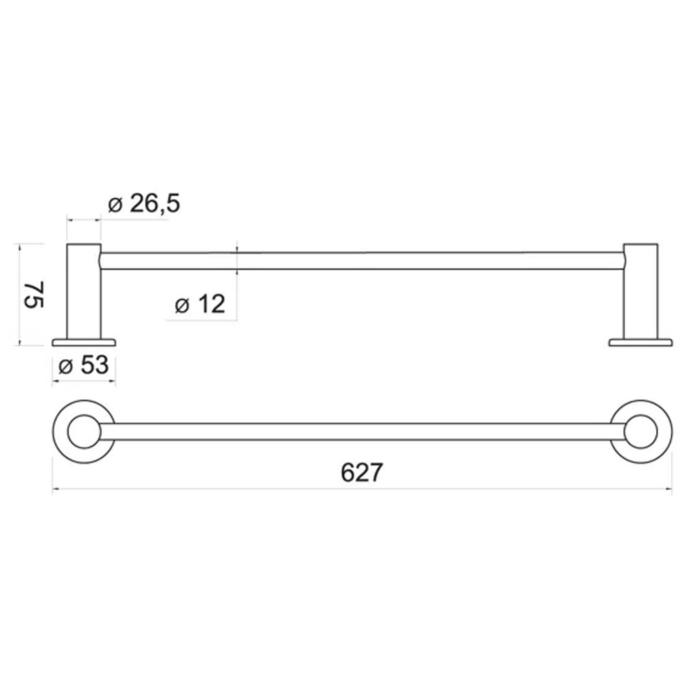Ferro ASM09 Μονή Πετσετοκρεμάστρα Smile Χρωμέ 60cm - Image 2