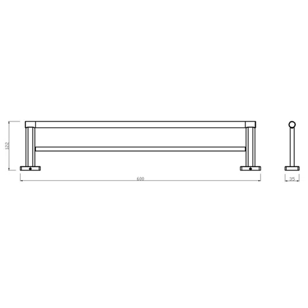 Ferro AGR10BL Διπλή Πετσετοκρεμάστρα Greta Μαύρη 60cm - Image 2