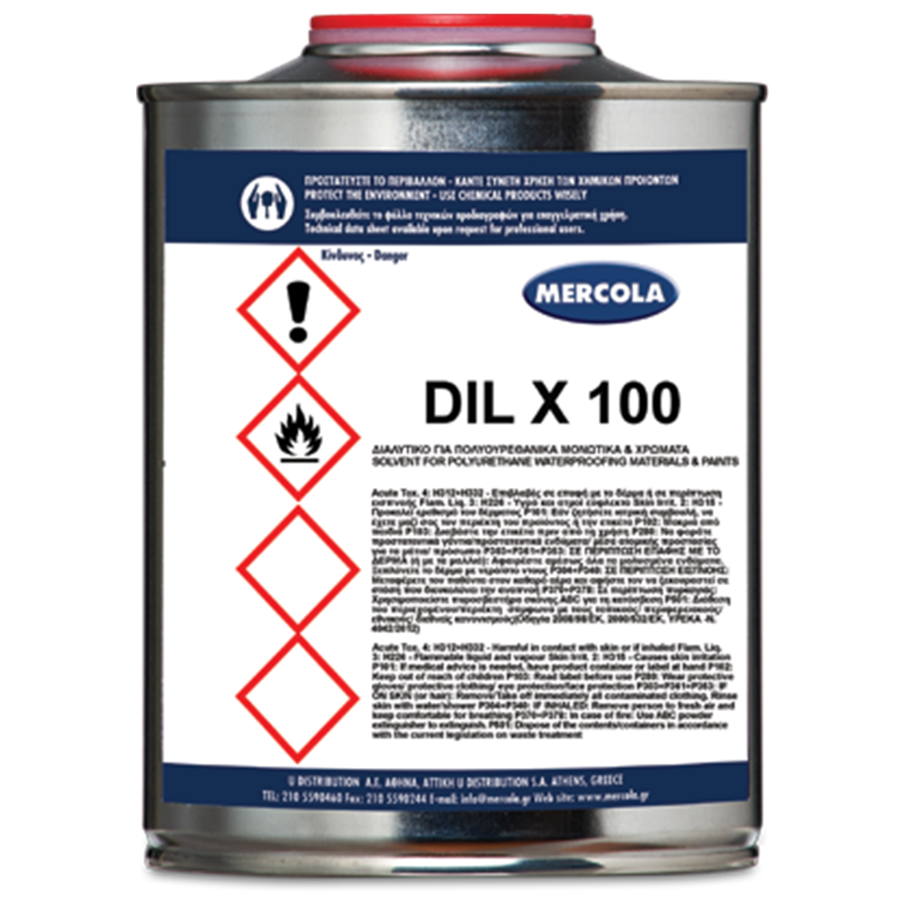 Mercola DIL X 100 διαλυτικό πολυουρεθανικών υλικών 4L 6040