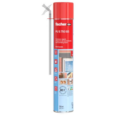 FISCHER 509453 Αφρός Πολυουρεθάνης με Καλαμάκι B3 Χαμηλής Διόγκωσης 750ml