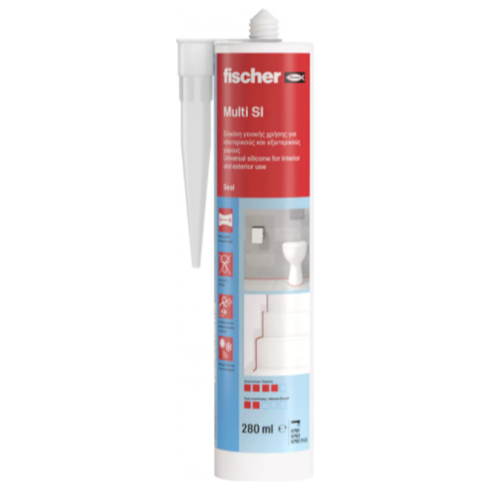 FISCHER 511713 Σιλικόνη Γενικής Χρήσης Αντιμουχλική Λευκή 280ml
