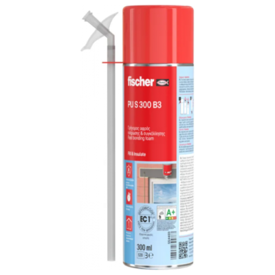 FISCHER 554403 Αφρός Πολυουρεθάνης με Καλαμάκι B3 Χαμηλής Διόγκωσης 300ml
