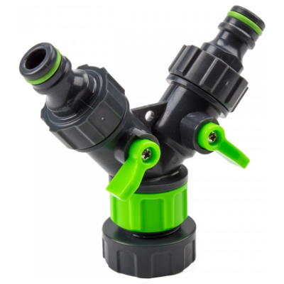GeHOCK 2WTA3401 Ρακόρ Διπλής Παροχής με Διακόπτες 3/4"–1"