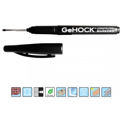 GeHOCK GMB36 Ανεξίτηλος Μαρκαδόρος Μαύρος με Μακριά Μύτη