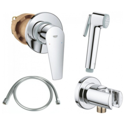 GROHE BauEdge Σετ Μίκτη Εντοιχισμού Μπιντέ με Ντους Χειρός Χρωμέ