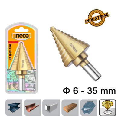 INGCO AKSDS63503 Τρυπάνι Κωνικό 6-35mm HSS 4341 με Επίστρωση Τιτανίου