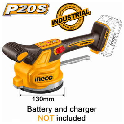 INGCO CTVLI2001 δονητής βεντούζα πλακιδίων 20V 130mm χωρίς μπαταρία και φορτιστή