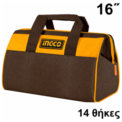 INGCO HTBG281628 υφασμάτινη τσάντα εργαλείων 16" με εσωτερικές και εξωτερικές θήκες