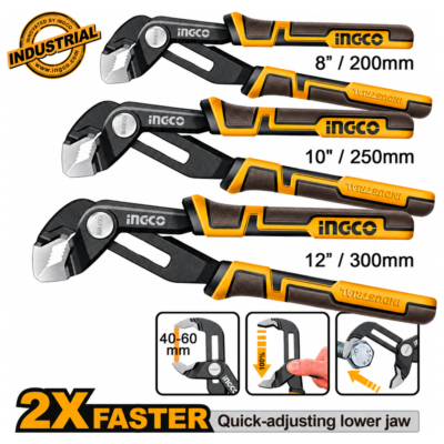 INGCO HPPS38318 σετ 3 ρυθμιζόμενων γκαζοτανάλιων 200mm, 250mm και 300mm