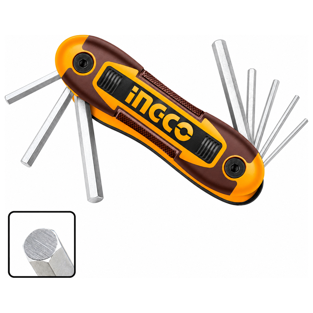 INGCO HHK14081 αναδιπλούμενα κλειδιά άλλεν 2–8mm σετ 8 τεμαχίων