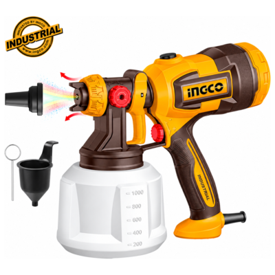INGCO SPG4506E ηλεκτρικό πιστόλι βαφής 530W με δοχείο 1000ml και λειτουργία φυσητήρα