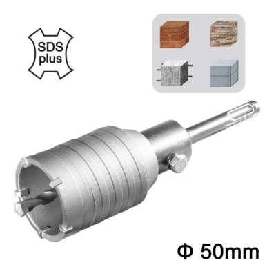 INGCO HCB0501 Ποτηροκορώνα 50mm SDS-Plus με άξονα και τρυπάνι οδηγό