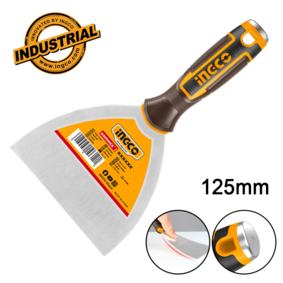 INGCO HPUT08125 σπάτουλα INOX 125mm Industrial με δίχρωμη πλαστική λαβή