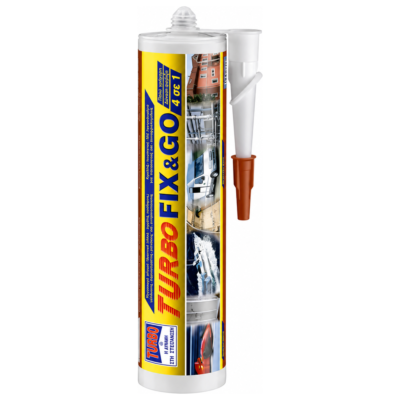 TURBO-FIX & GO διάφανη κόλλα μονταρίσματος σε φυσίγγιο 290ml