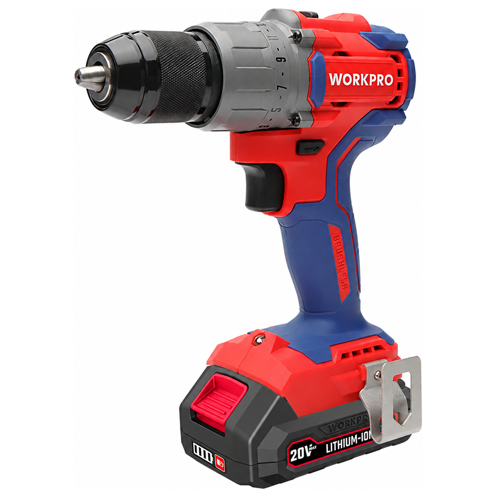 WORKPRO WP390002 Επαναφορτιζόμενο Δραπανοκατσάβιδο 20V-Li BL (2x2