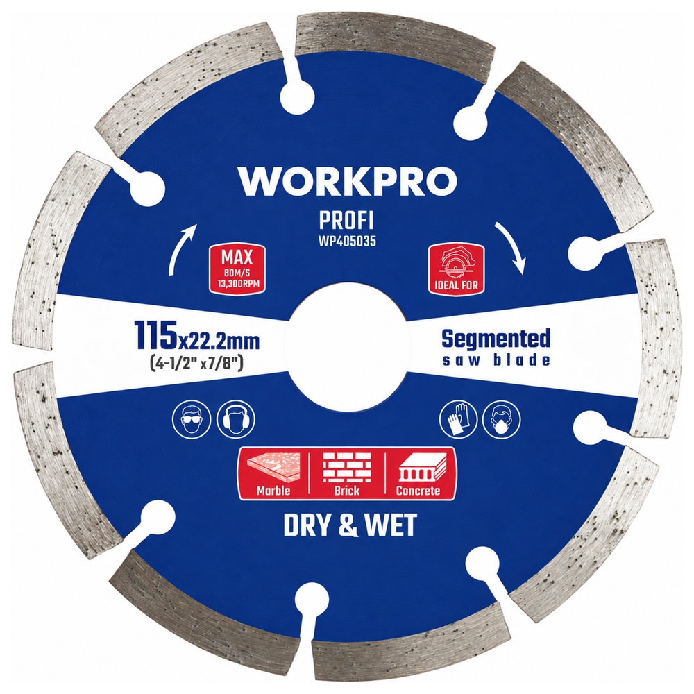 WORKPRO WP405035 Διαμαντόδισκος Γρανίτη Φ115x22