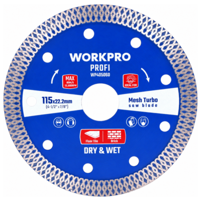 WORKPRO WP405060 Διαμαντόδισκος MESH TURBO Φ115x22