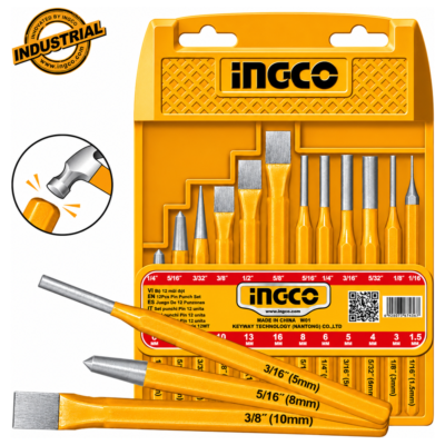 INGCO HKPP8612 σετ 12 τεμαχίων με ζουμπάδες και καλέμια σε πλαστική θήκη